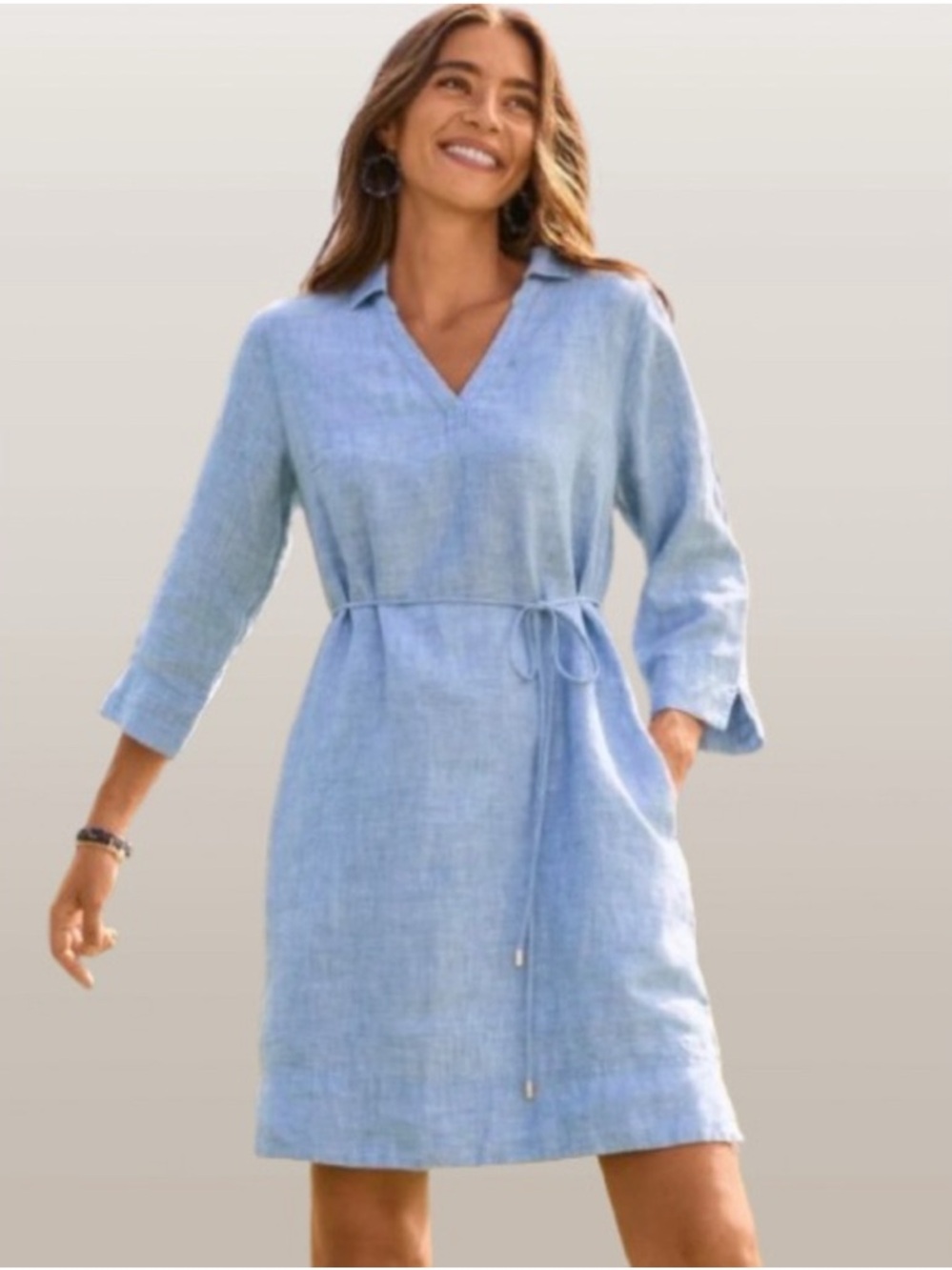 Tommy Bahama 100% Linen Tie Waist Dress Large